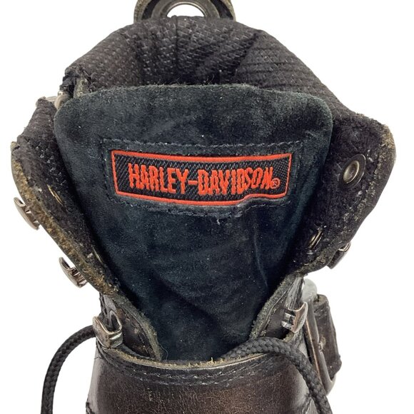 Harley-Davidson Leather Heavy Duty Motorcycle Boots Mens 9.5 Side Zip Black - Picture 12 of 14